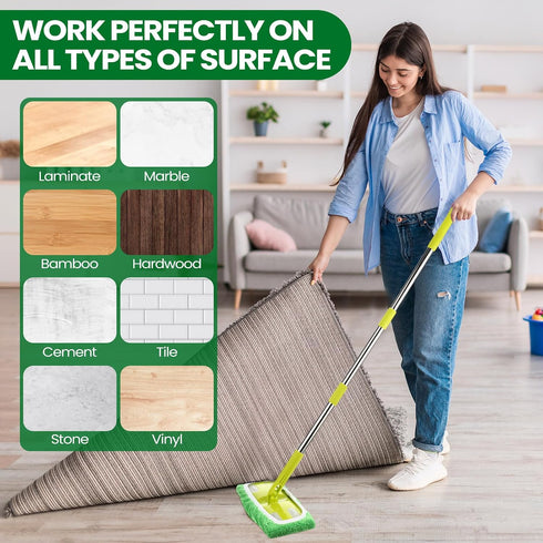 HunnmingRe 18 Pack Reusable Microfiber Mop Pads Refills Compatible with Swiffer Sweeper Dry Sweeping Cloths for Wet