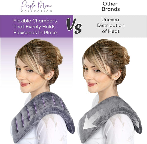 Microwave Heating Pad for Cramps, 6"x16" Reusable Heat Pack, Moist Heating Pad for Muscle Aches