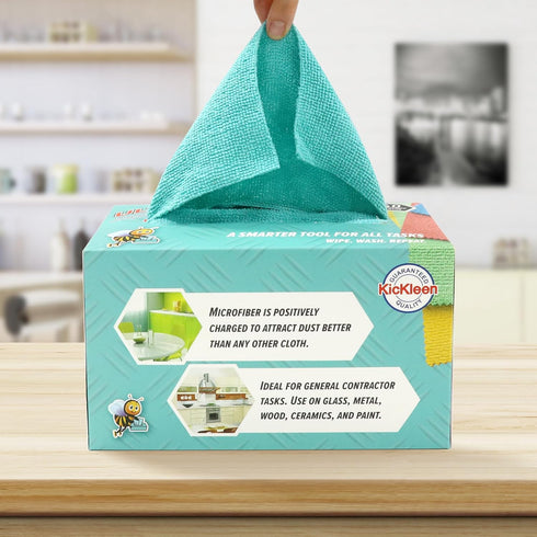 Microfiber Cleaning Cloth, Lint-Free Shop Towels, 40 Pack Reusable Rags for Home, Kitchen, and Car
