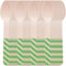 mifengda 120Pcs Christmas Disposable Wooden Spoons Green Stripe Wooden Spoons Striped Tasting Spoons