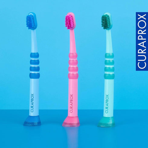 Pack Curaprox Baby Toothbrush for Babies and Toddlers | Ultra-Soft bristles for Gentle Brushing | Random Colour |