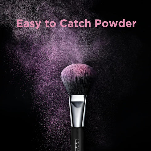 Travel Makeup Brushes Set with Pouch, 5PCS Double Ended Mini Cosmetic Brushes Kit for Professional Makeup (Black)
