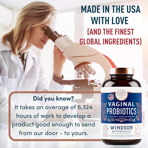 Vaginal Probiotics for Women - 19 Billion CFU Lactobacillus Salivarius for PH Balance & Digestive Health - 30 Capsules