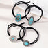 Western Turquoise Decorative Hair Ties for Women and Girls, Bohemian Ponytail Holders (4 Pcs)