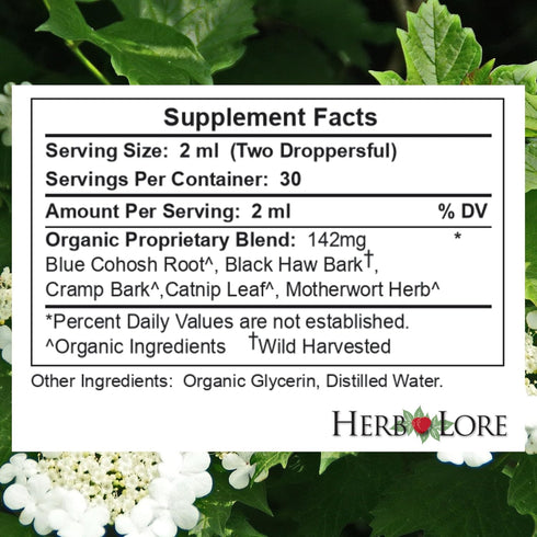 Herb Lore 4 oz After Birthing Ease Tincture Herbal Postpartum Drops for After Birth Cramping & Contractions with Cramp
