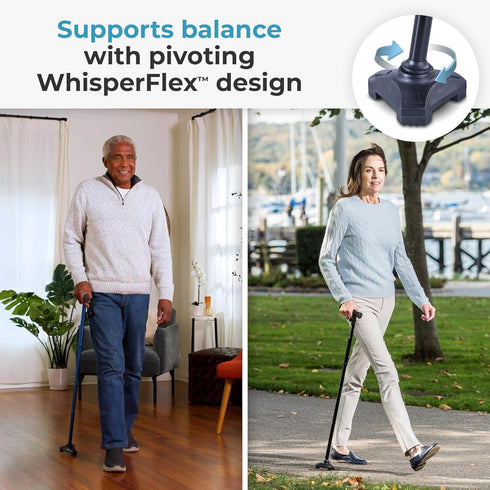 HurryCane Freedom Edition Walking Cane, Foldable with T Handle