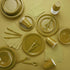 Amcrate 100 Pack Gold Beverage Napkins, 2 Ply, Ideal for Wedding, Party, Birthday, Dinner, Lunch, Cocktails (5” x 5”)