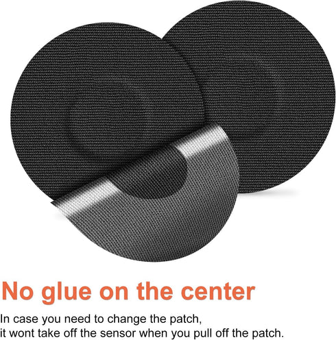 25Pack Adhesive Patches Waterproof Libre 1/2/3 Sensor Covers, No Glue in The Center, for Enlite & Guardian 4 & Freestyle CGM Sensor Patches, 14Days Hypoallergenic & Latex Free Flexible Cotton Tape