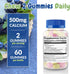 Calcium 500mg with Vitamin D3 1000 IU Gummies - Bone Strength for Adults, Teens, Kids, 60 Count