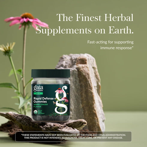 Gummies Immune 60 Gummies (30 Gaia Herbs Rapid Defense - Supports Health* - with Propolis, Ginger & Echinacea - USDA