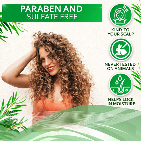 Tea Tree Oil Hair Serum - Moisturizer Treatment for Itchy Scalp, Dandruff, and Dry Damaged Hair - Anti Frizz Keratin