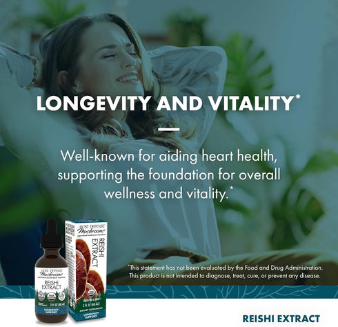 Immune 2 oz (60 Host Defense Reishi Extract - Heart & Health Support Supplement - Mushroom Supplement to Support Energy