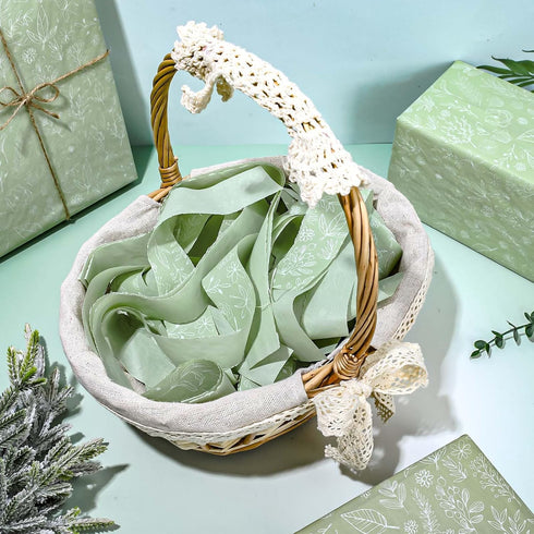 AnyDesign 100 Sheets Sage Green Wildflower Tissue Paper, Bulk Floral Gift Wrapping Paper for Wedding, Birthday, DIY