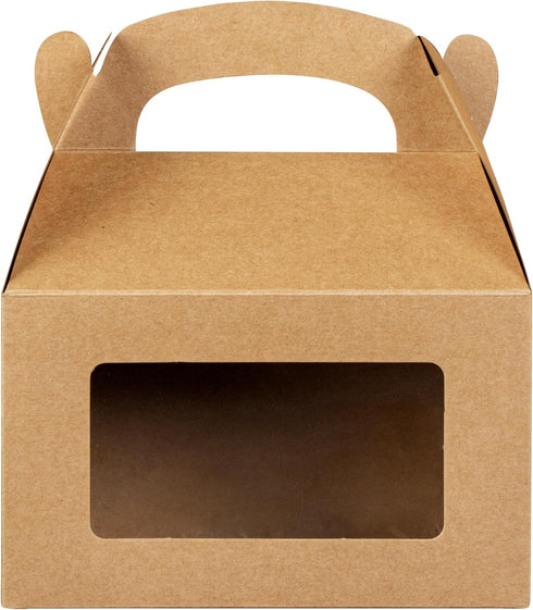 Bio Tek 6 x 3.5 x 3.5 Inch Gable Boxes for Party Favors, 25 Attractive Gift Boxes with Clear PET Window.