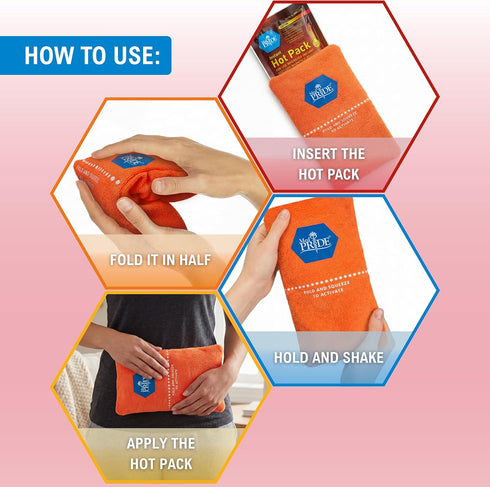 Packs 5in 9in (24-Pack), 3 MED PRIDE Instant Hot Disposable for Pain Relief, Activates Instantly, X Includes Fabric