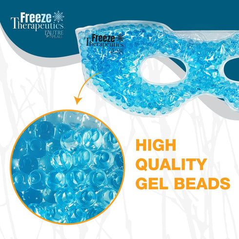USA Merchant - 2 Pack Therapeutic Spa Gel Bead Eye Masks - Reusable Hot/Cold Compress Therapy for Puffy Eyes
