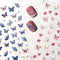 Butterfly Nail Art Stickers, 5D Self-Adhesive Spring Nail Stickers, Blue Pink 3D Embossed Nail Design