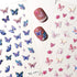 Butterfly Nail Art Stickers, 5D Self-Adhesive Spring Nail Stickers, Blue Pink 3D Embossed Nail Design