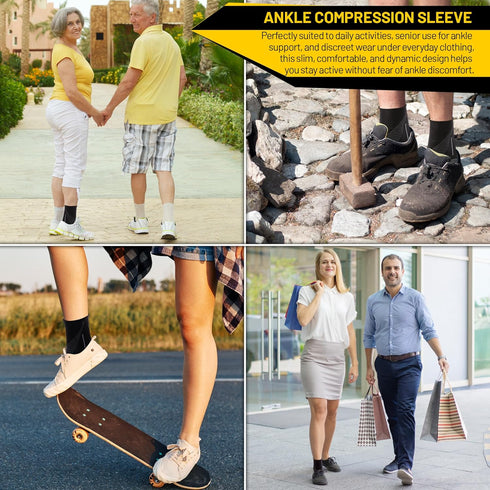 invera 1 Ankle Compression Sleeve for Men & Women Plantar Fasciitis Brace, Achilles Tendonitis Relief, Ankle Support