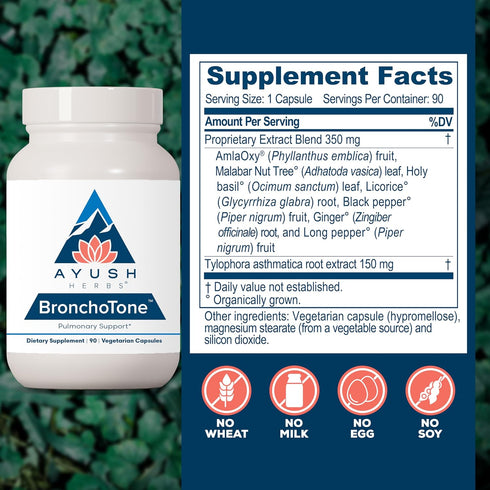 Immune-Support 90 (1 Count) Ayush Herbs Bronchotone - Bronchial Support, Respiratory and Support Supplement for Women
