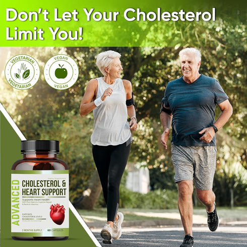 Heart Health Cholesterol Supplements - Cholesterol Health & Heart Support with Plant Sterols, Niacin & Garlic