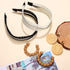 NVENF 6Pack Straw Headbands, Rattan Earrings for Women, Boho Raffia Knotted Hairband, Summer Beach Accessory