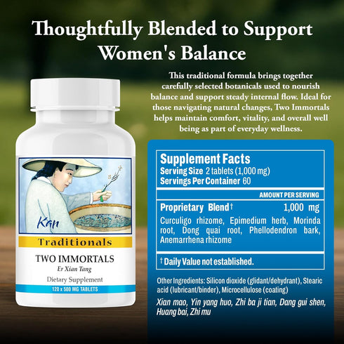 Immortals 120 Kan Herbs Company Two Traditional Chinese Herbal Formula to Support Menopause and Perimenopause Wellness