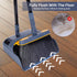JEHONN Broom and Dustpan Set, 54 Inches Long Handle, Lightweight Indoor Upright Dust Pan with Comb Teeth for Home