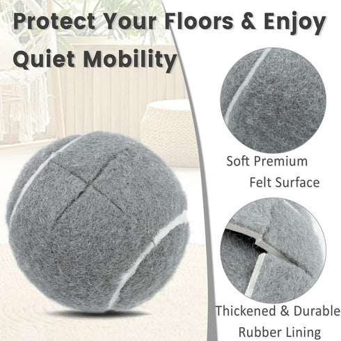 Dekafri 4pcs Tennis Balls For Walkers Pre Cut Walker Tennis Balls Precut For Seniors, Pre-Cut Ball For Walker Feet