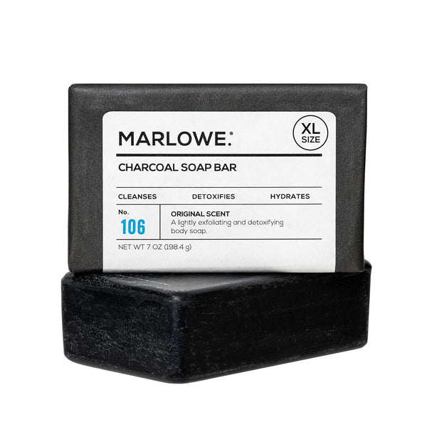 MARLOWE. No. 106 Charcoal Soap, 7 oz Body Bar Soap for Men, Cleansing & Hydrating with Natural Extracts