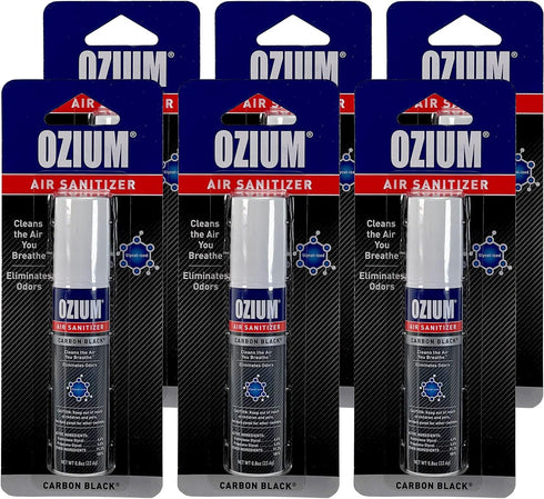 Ozium Air Sanitizer 0.8 oz Spray, Carbon Black Scent, 6-Pack