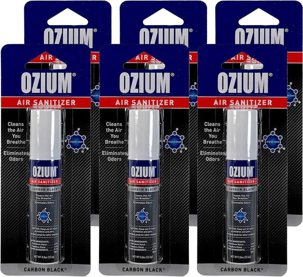 Ozium Air Sanitizer 0.8 oz Spray, Carbon Black Scent, 6-Pack