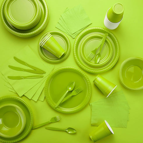 100 Pack Kiwi Green Beverage Napkins, 2 Ply Big Party Pack, Ideal for Wedding, Party, Birthday, 5” x 5”