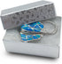 TheDisplayGuys 25-Pack #11 Cotton Filled Cardboard Paper Jewelry Boxes, Silver Foil Gift Case (2.1" x 1.8" x 0.8")