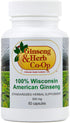 100% Pure Wisconsin American Ginseng Capsules - 500mg Authentic Panax Quinquefolius, No Fillers or Additives