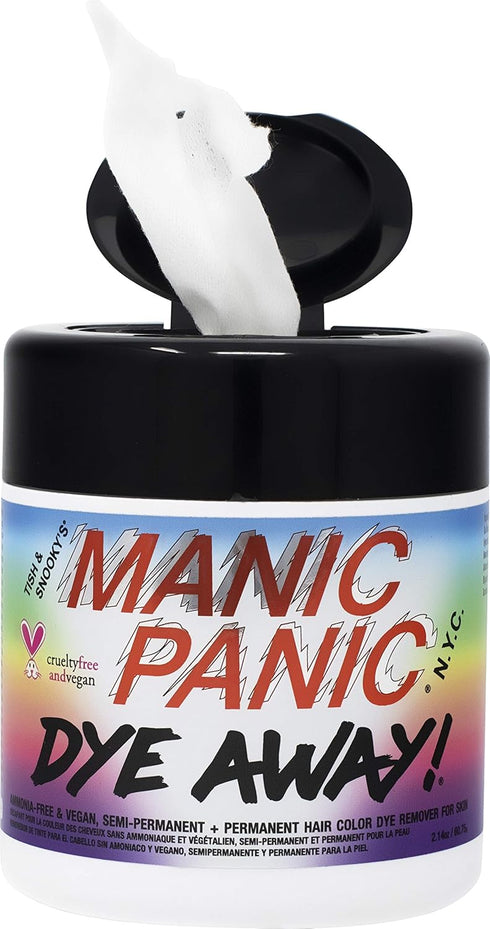 MANIC PANIC Dye Away Hair Dye Remover Wipes, Ammonia-Free Color Remover Wipes for Adults, 50 Count