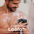 MainBasics Bath Shower Loofah Sponge Pouf, Body Scrubber Exfoliator Body Wash Sponge (Set of 3, Black Ice)