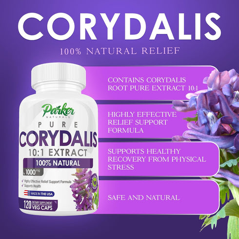 Pure Corydalis Natural Relief Extract, 1,000 Mg per Serving, 120 Capsules