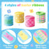 4PCS Easter Spring Pastel Wired Ribbon Rolls, Decorative Ribbons for Gift Wrapping and DIY Craft Decor