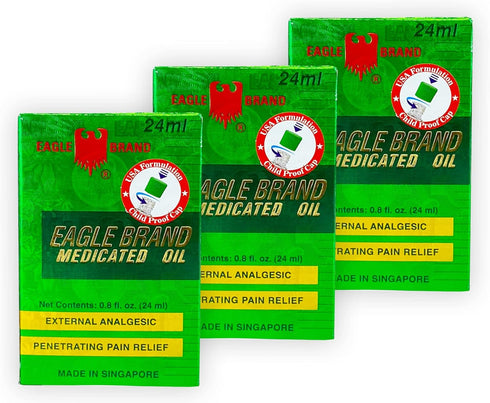 Eagle Brand Natural Medicated Oil, 3 Individual Bottles (0.8oz each)