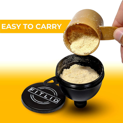 Small & Large 2-Pack Portable Protein Supplement Funnels, Easy & Mess Free Container for Pre-Workout, BCAA's, Protein