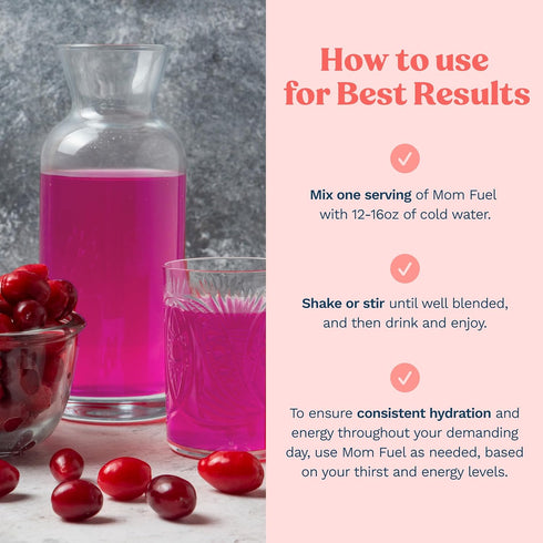 Mommy Knows Best Mom Fuel Electrolyte Drink Mix for Hydration Support, 8 Count for Pregnancy and Lactation
