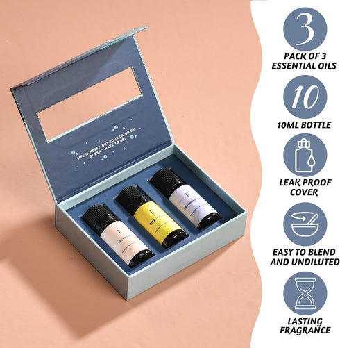 Folkulture Laundry Collection Essential Oils Set, Pack of 3 Pure Essential Oil for Diffuser for Home, Use with Wool Dryer Balls Scents - Fresh Linen, Citrus & Lavender (The Laundry Pack)