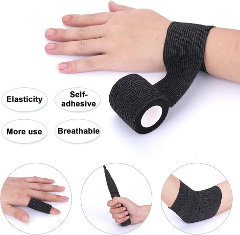 Self-Adhesive Cohesive Wrap Bandage 6 Packs, 2 Inch X 5 Yards, Flexible Stretch Tape for Athletic First Aid, Sprains