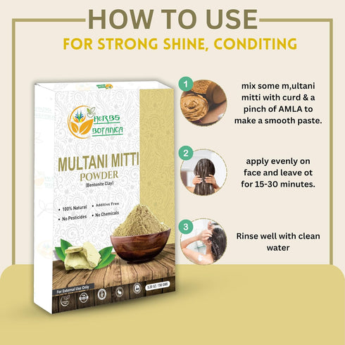 Multani Mitti Earth Clay, 100% Natural Indian Healing Clay Mask for Skin Care, 5.3 oz