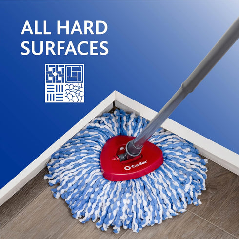 O-Cedar EasyWring RinseClean Refill, 4-Pack, Blue, 4 Count for Easy Cleaning