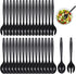 Leooomap 32-Piece Pack of Large Plastic Spoons and Forks Set, 16 Spoons &