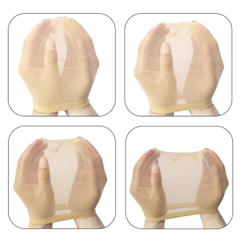 YANTAISIYU 6 Pieces Nylon Mesh Wig Caps for Lace Front Wigs, Stocking Wig Caps for Women (Beige)