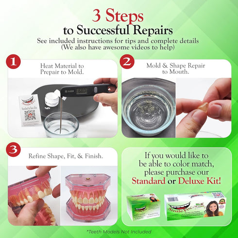 SmileFix Basic Dental Repair for Missing or Damaged Teeth - Fast & Easy Repairs - Durable Compound - Confident Smiles