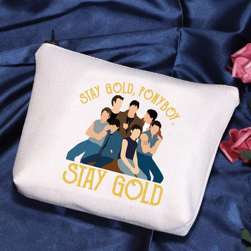 POFULL 80s Movie Inspired Gift, Stay Gold Ponyboy Cosmetic Bag for Fans